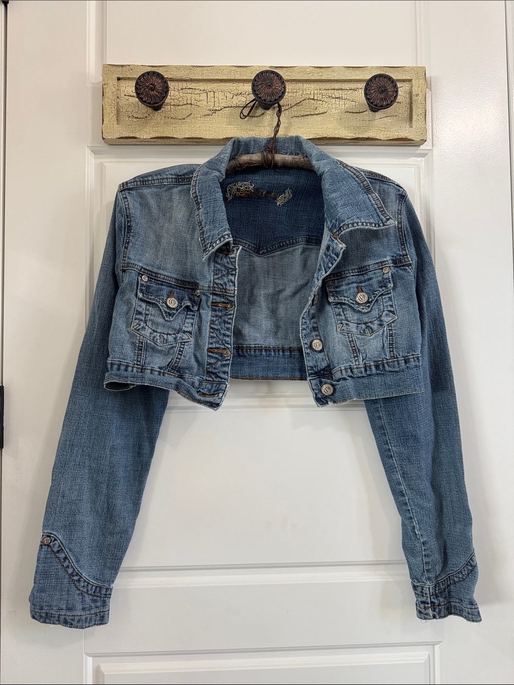 Cropped Light Wash Denim Jacket - Women's Jean Jacket Size M